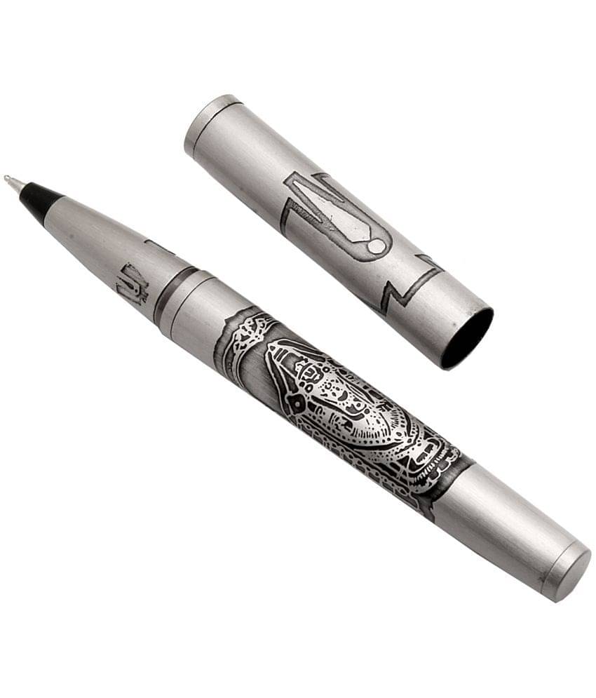     			Srpc Lord Balaji & Tilak Engraved On Silver Gray Metal Body Ballpoint Pen Magnetic Cap & Blue Refill