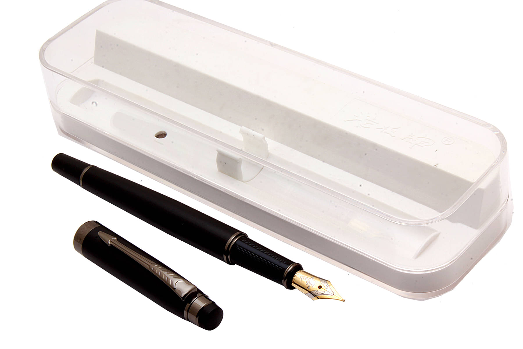     			Srpc Matte Black Metal Body Fountain Pen With Gunmetal Trims & Dualtonre Medium Nib