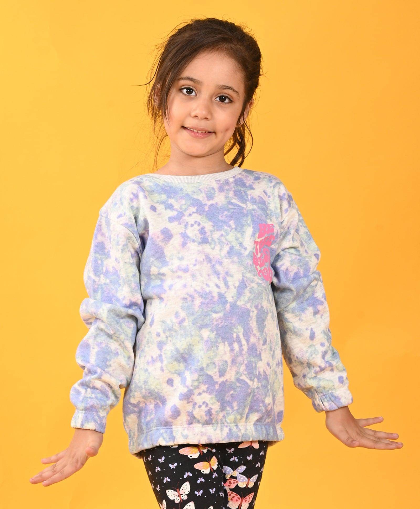     			TIE DYE ECRU MELANGE TERRY SWEATSHIRT - ECRU