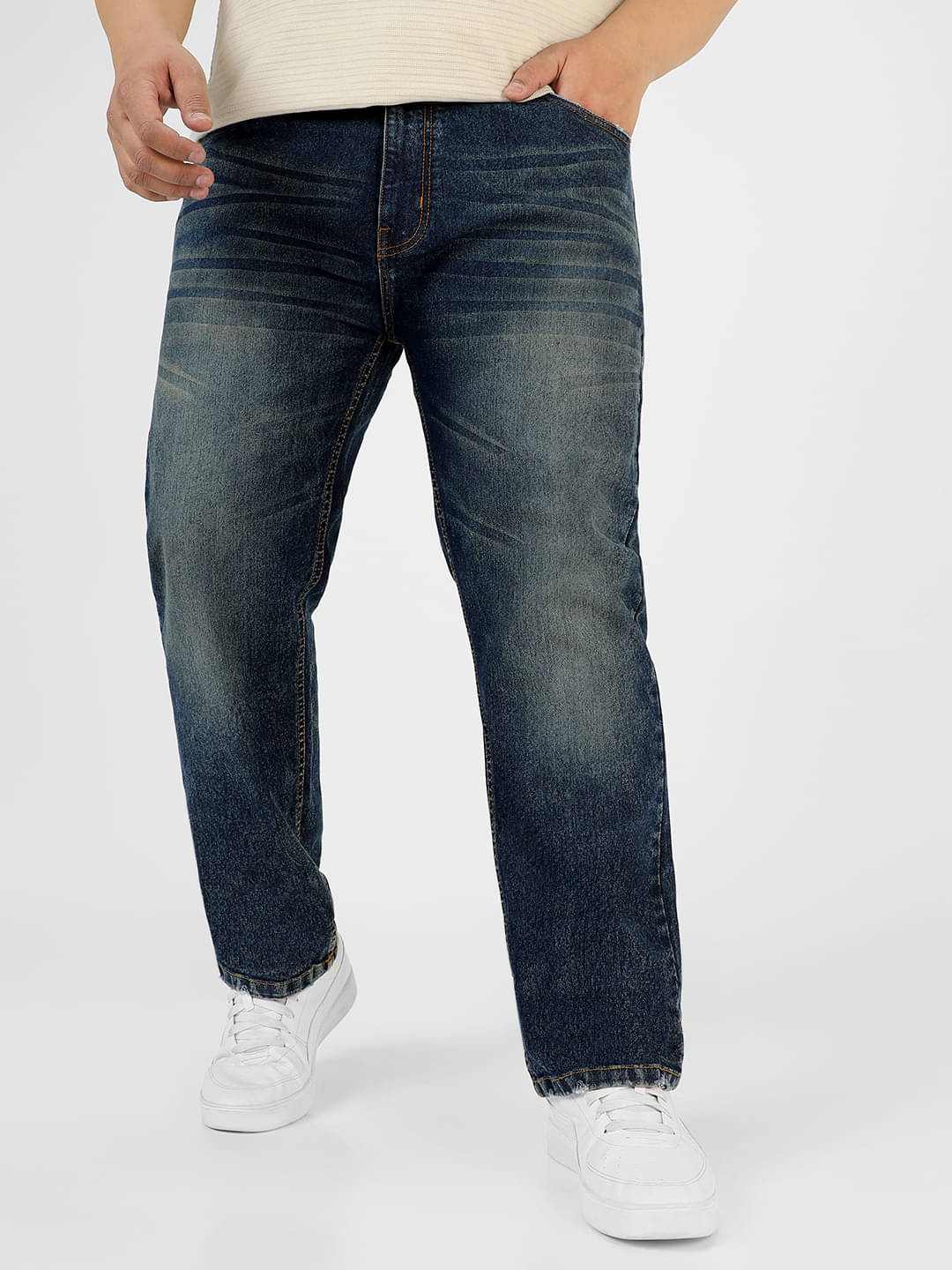 Urbano Plus Regular Fit Washed Men's Jeans - Dark Blue ( Pack of 1 ) Urbano Plus Regular Fit Washed Men's Jeans - Dark Blue ( Pack of 1 )