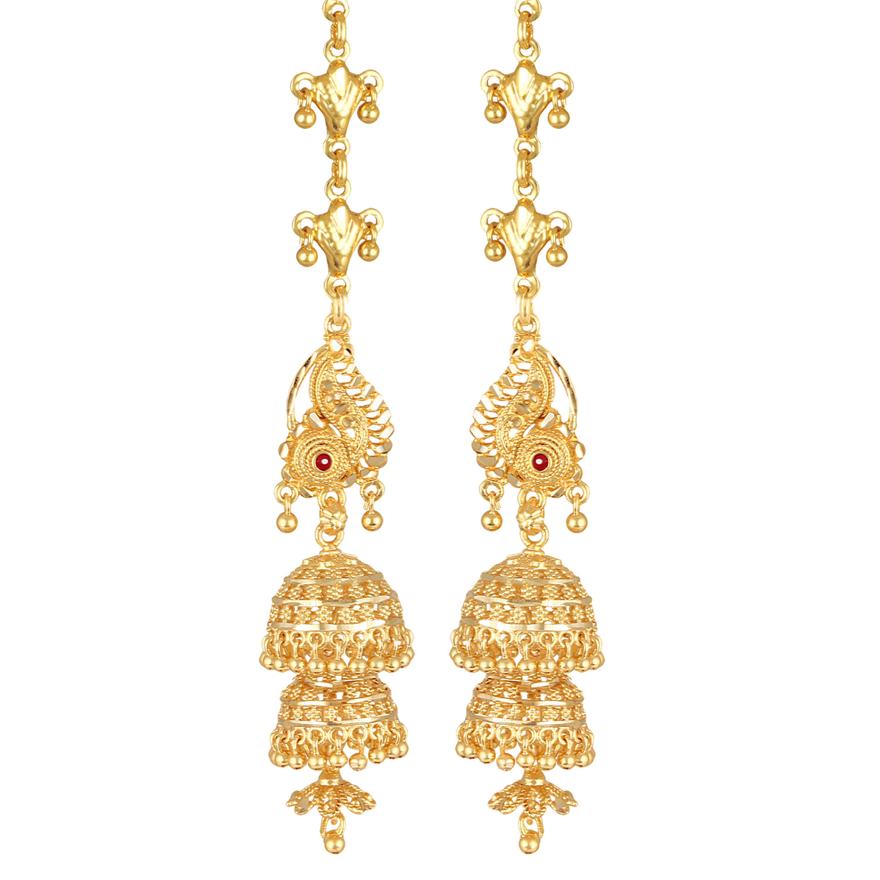 Vighnaharta Golden Ear Chain Earrings ( Pack of 1 ) - Earrings | Buy online on ZillyBuy