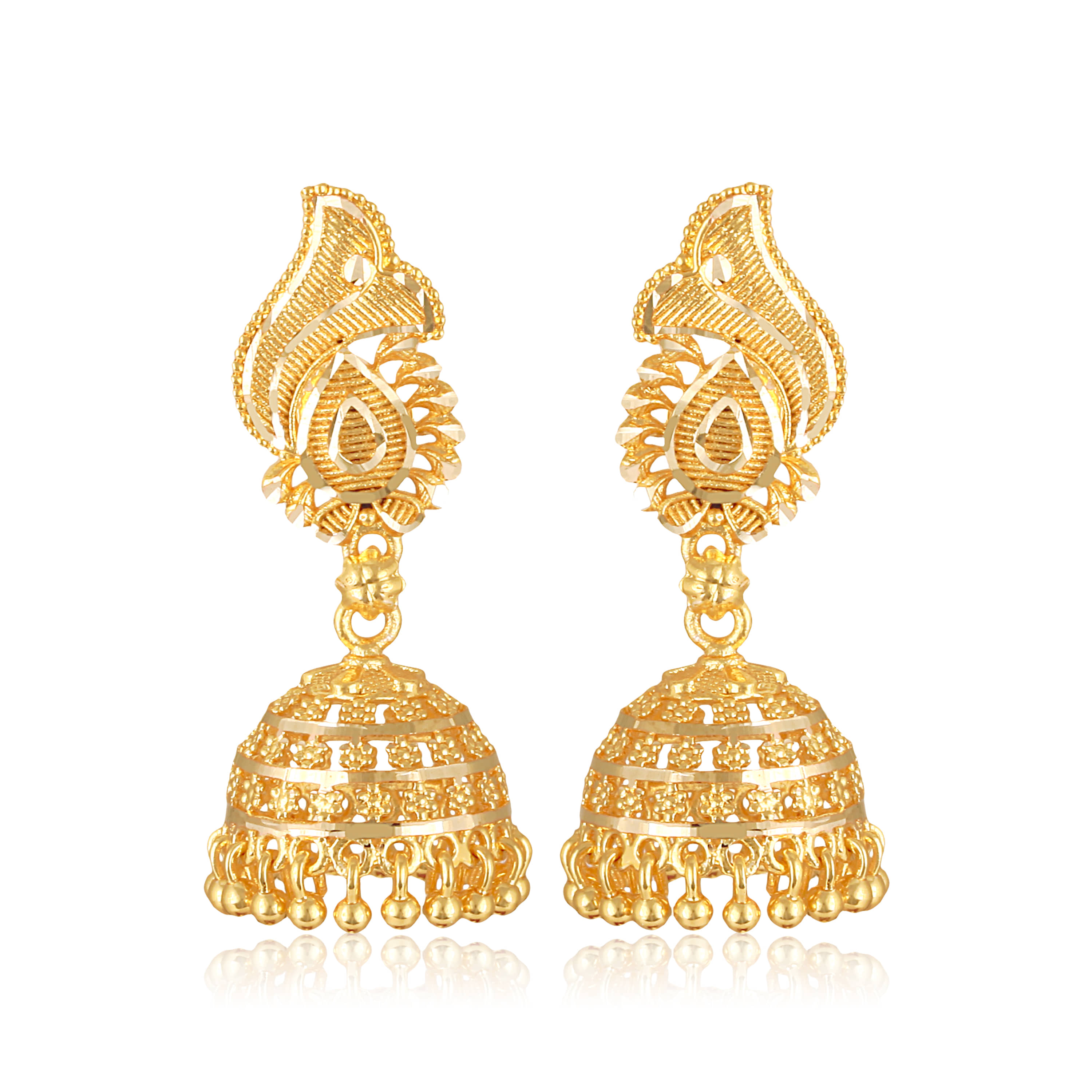 Vighnaharta Golden Jhumki Earrings ( Pack of 1 ) - Earrings | Buy online on ZillyBuy