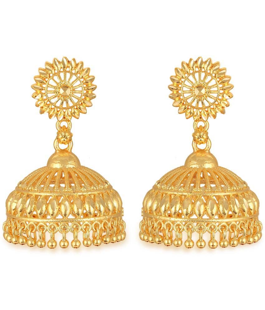 Vighnaharta Golden Jhumki Earrings ( Pack of 1 ) - Earrings | Buy online on ZillyBuy