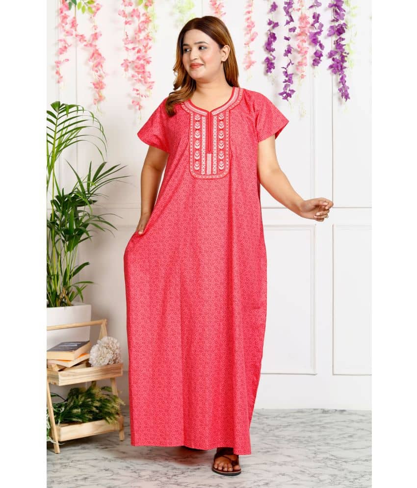 hargun night wear Pink Cotton Women's Nightwear Nighty & Night Gowns ( Pack of 1 ) - Nightwear & Loungewear | Buy online on ZillyBuy