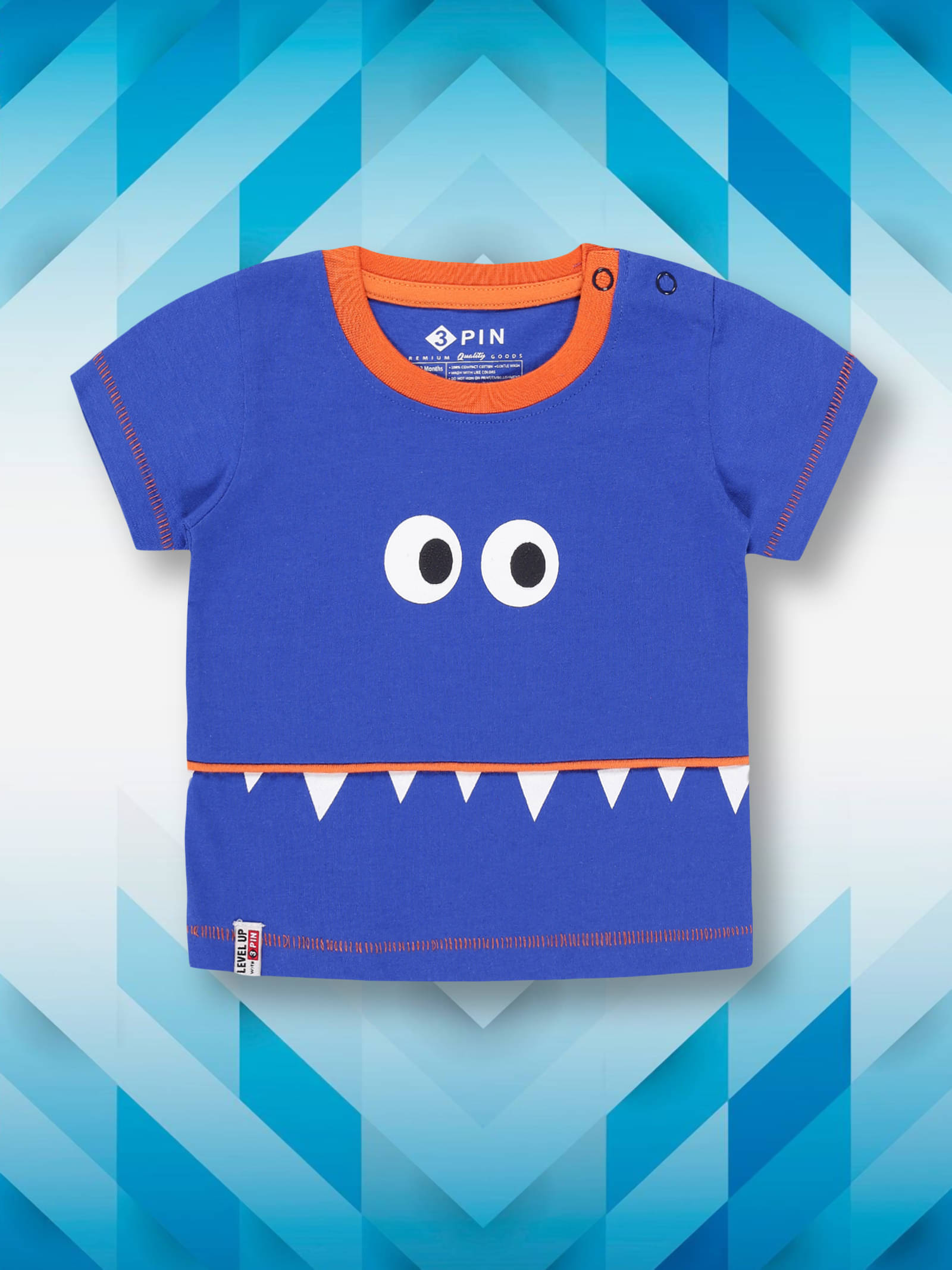     			3PIN Pack of 1 Unisex for Baby Cotton T-Shirt ( Blue )