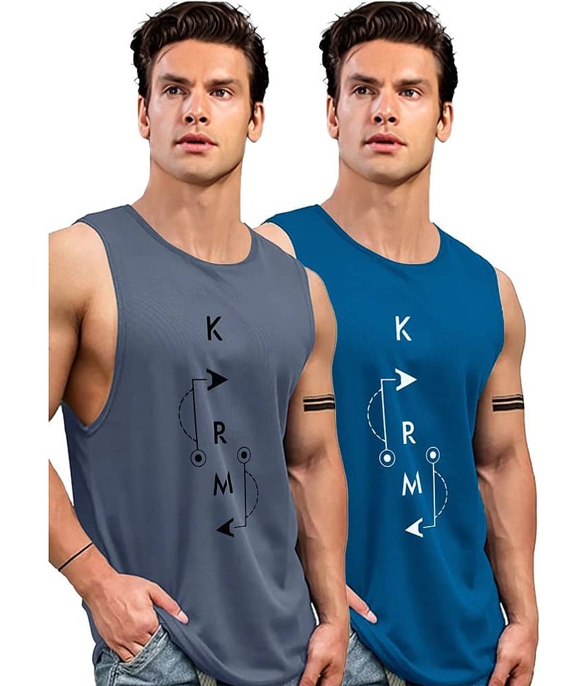 AUSK Pack of 2 Polyester Gym Vest For Men ( Grey ) - Nightwear & Loungewear | Buy online on ZillyBuy