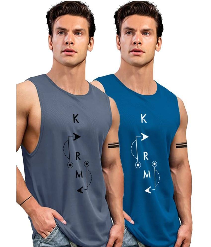 AUSK Pack of 2 Polyester Gym Vest For Men ( Grey ) AUSK Pack of 2 Polyester Gym Vest For Men ( Grey )