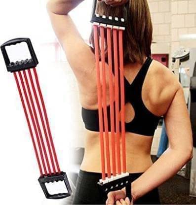 Adjustable Multi-Function 5 Rubber Tubes Chest Expander Hand Gripper Pull Stetcher Tube Pack of 1 Adjustable Multi-Function 5 Rubber Tubes Chest Expander Hand Gripper Pull Stetcher Tube Pack of 1