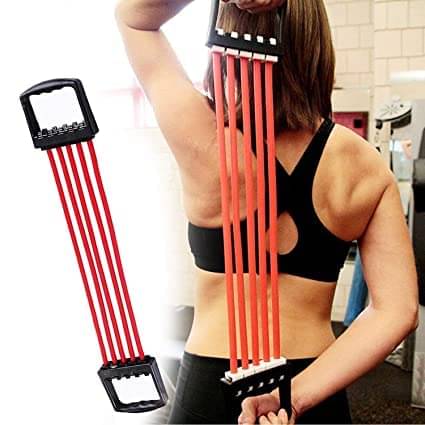 Adjustable Rubber Chest Expander Ideal for Yoga, Gym, Home Workout 5 Premium Natural Latex Tubes to Adjust Training Intensity Lightweight, Durable with Non-Slip Handle, Pack of 1 Adjustable Rubber Chest Expander Ideal for Yoga, Gym, Home Workout 5 Premium Natural Latex Tubes to Adjust Training Intensity Lightweight, Durable with Non-Slip Handle, Pack of 1