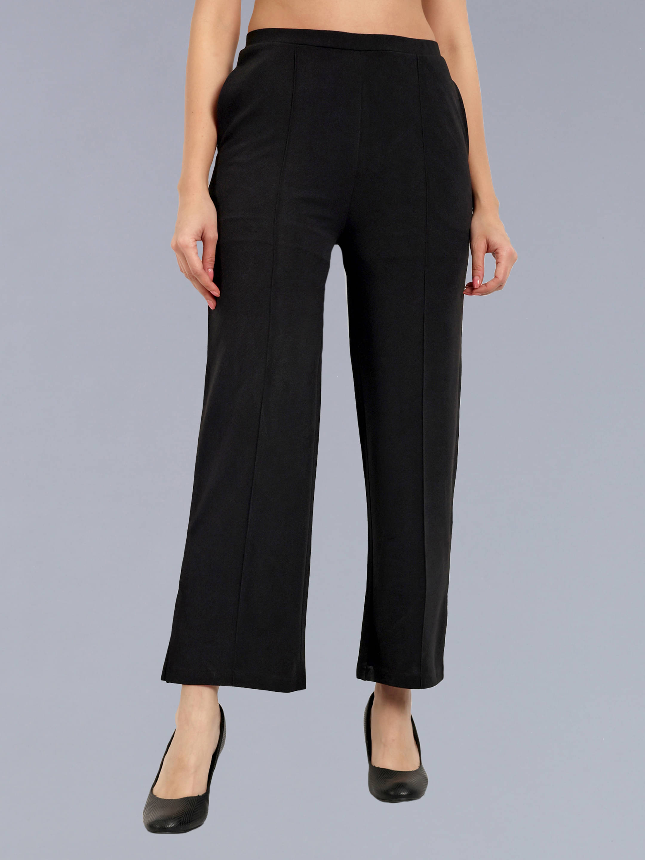     			Anjir Black Polyester Wide Leg Women's Formal Pants ( Pack of 1 )