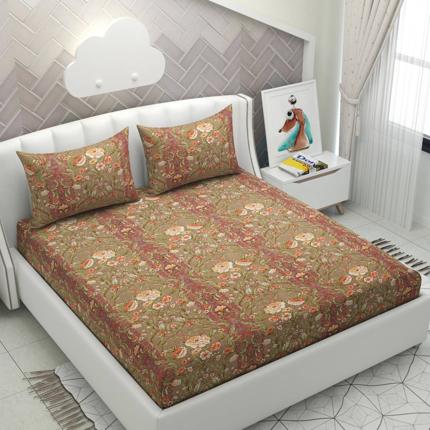 Apala Microfiber 1 Double King Bedsheet with 2 Pillow Covers ( Brown ) Apala Microfiber 1 Double King Bedsheet with 2 Pillow Covers ( Brown )