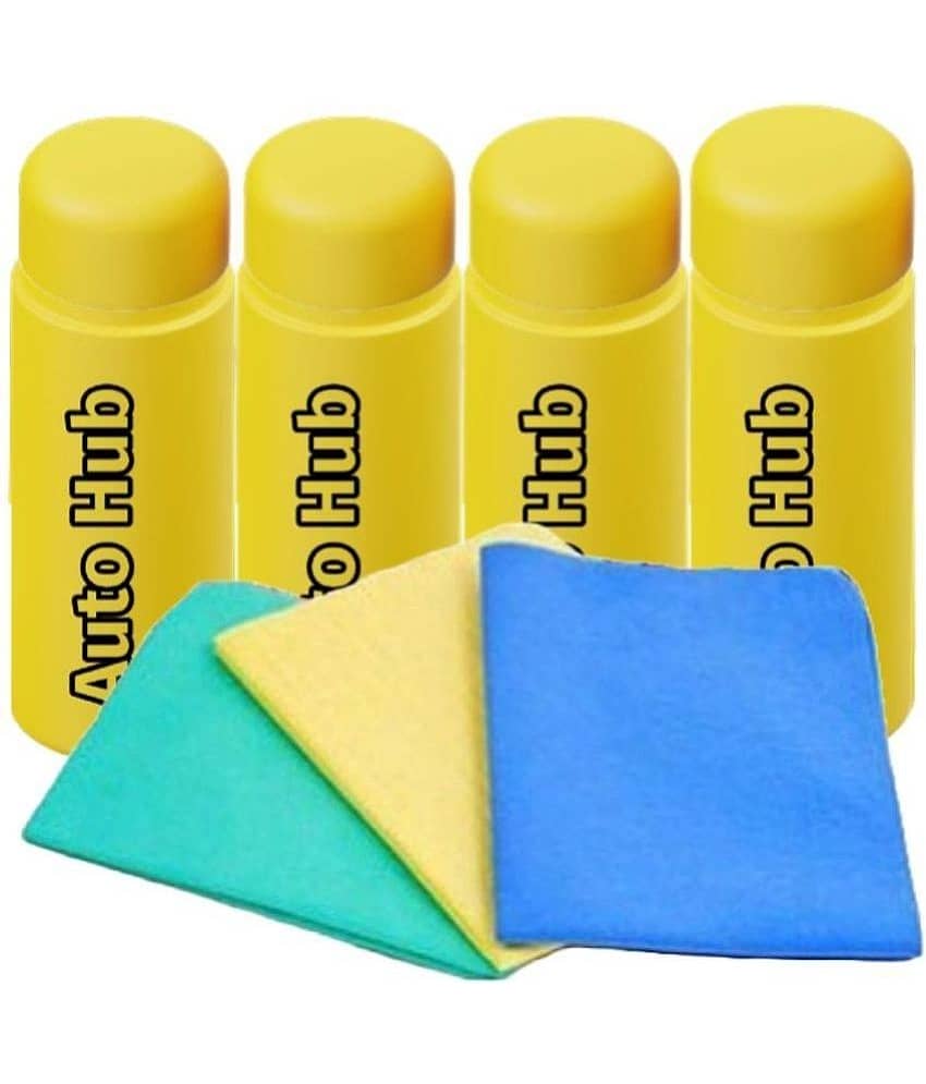 Auto Hub Multicolor 400 GSM Chamois Cloth For Automobile ( Pack of 4 )