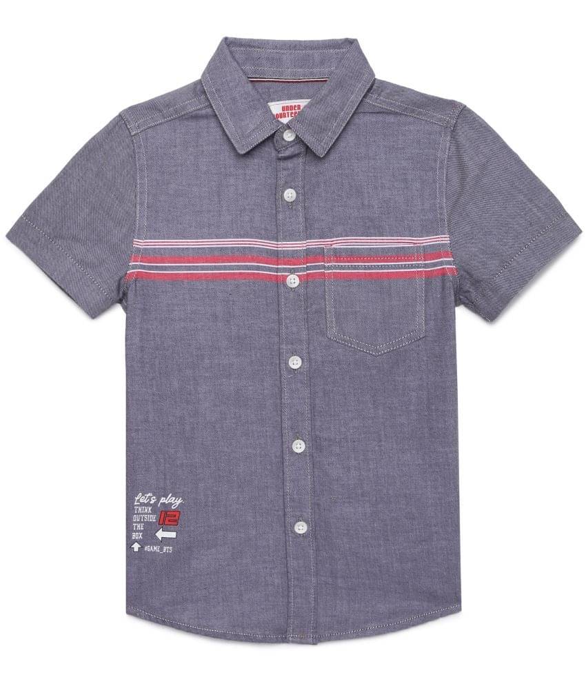 Under Fourteen Only Pack of 1 Boys 100% Cotton Half Sleeves Shirt ( Gray ) Under Fourteen Only Pack of 1 Boys 100% Cotton Half Sleeves Shirt ( Gray )