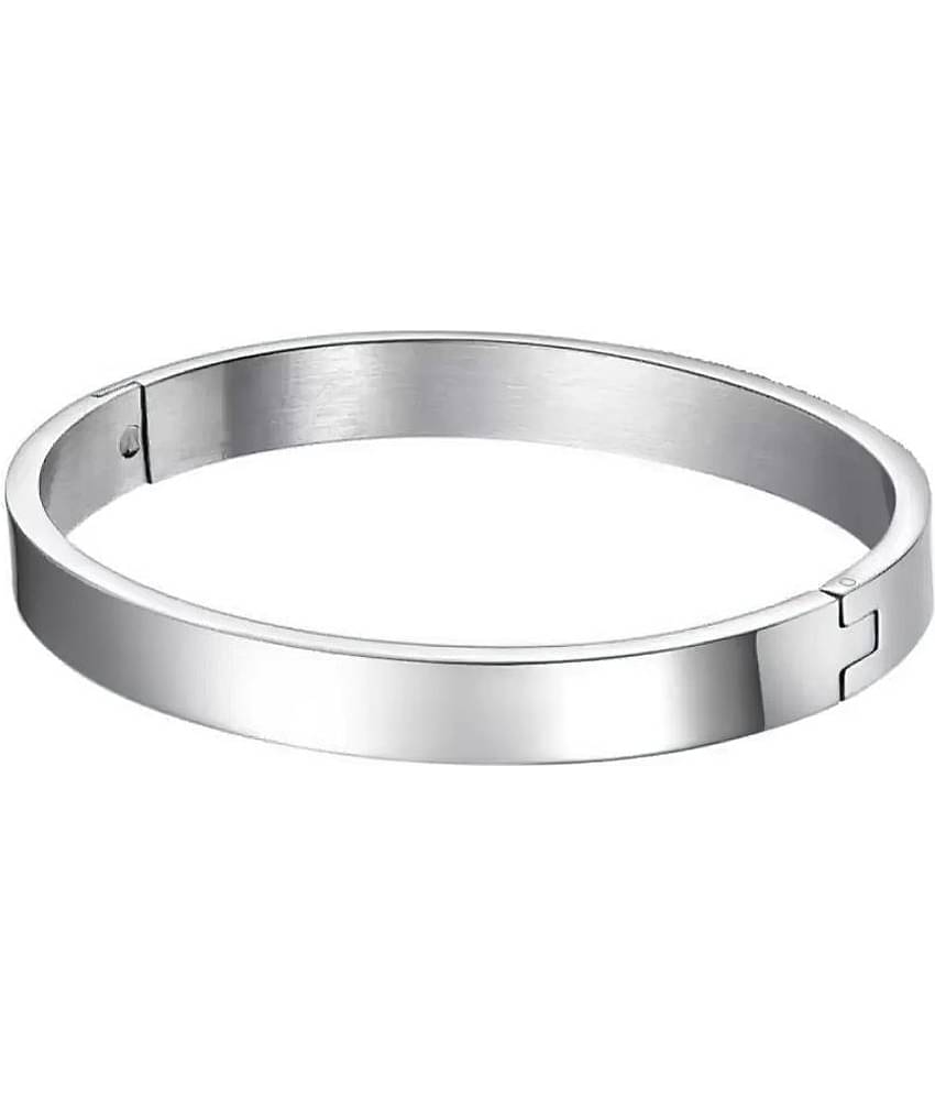 Fashion Frill Silver Chain For Men Stainless Steel Square Silver Chain Pendant with Silver Kada Bracelet For Men Boys Stylish Mens Jewellery