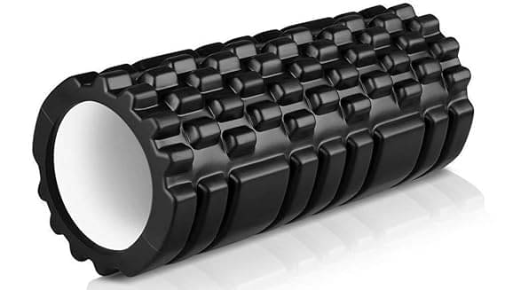     			Foam Roller for Exercise, Solid Core EVA Foam Roller with Grid/Bump Texture for Deep Tissue Massage, Fitness Physiotherapy Equipment for Home, Pack of 1