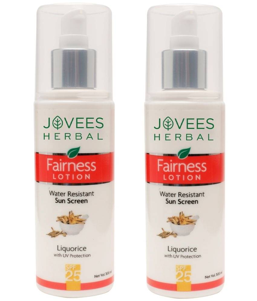 Jovees Herbal Sunscreen Fairness SPF 25 Lotion For Oily & Sensitive Skin, 100ml (Pack of 2) Jovees Herbal Sunscreen Fairness SPF 25 Lotion For Oily & Sensitive Skin, 100ml (Pack of 2)