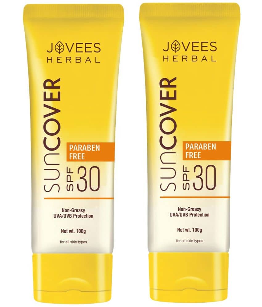 Jovees Herbal Sandalwood Natural Sun Cover SPF 30 UVA/UVB Protection, 100gm (Pack of 2)