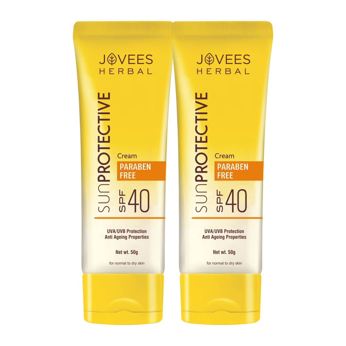     			Jovees Herbal Sun Protective SPF 40 Sunscreen Cream For Normal to Dry Skin, 50g (Pack of 2)