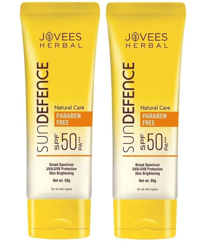     			Jovees Herbal Sun Defence Cream SPF 50 Broad Spectrum PA+++ For All Skin Types, 50gm (Pack of 2)