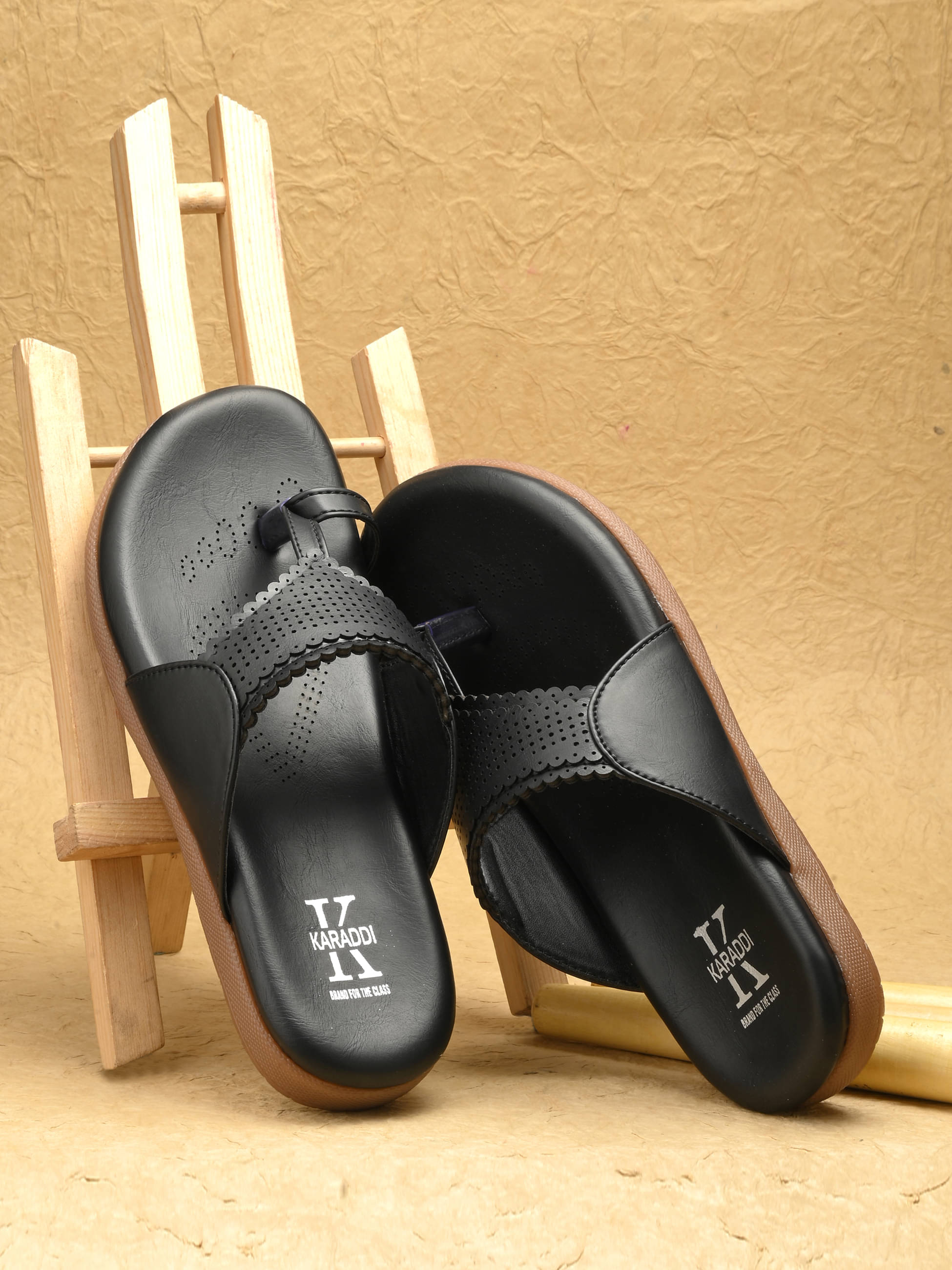     			KARADDI Black Women's Flats