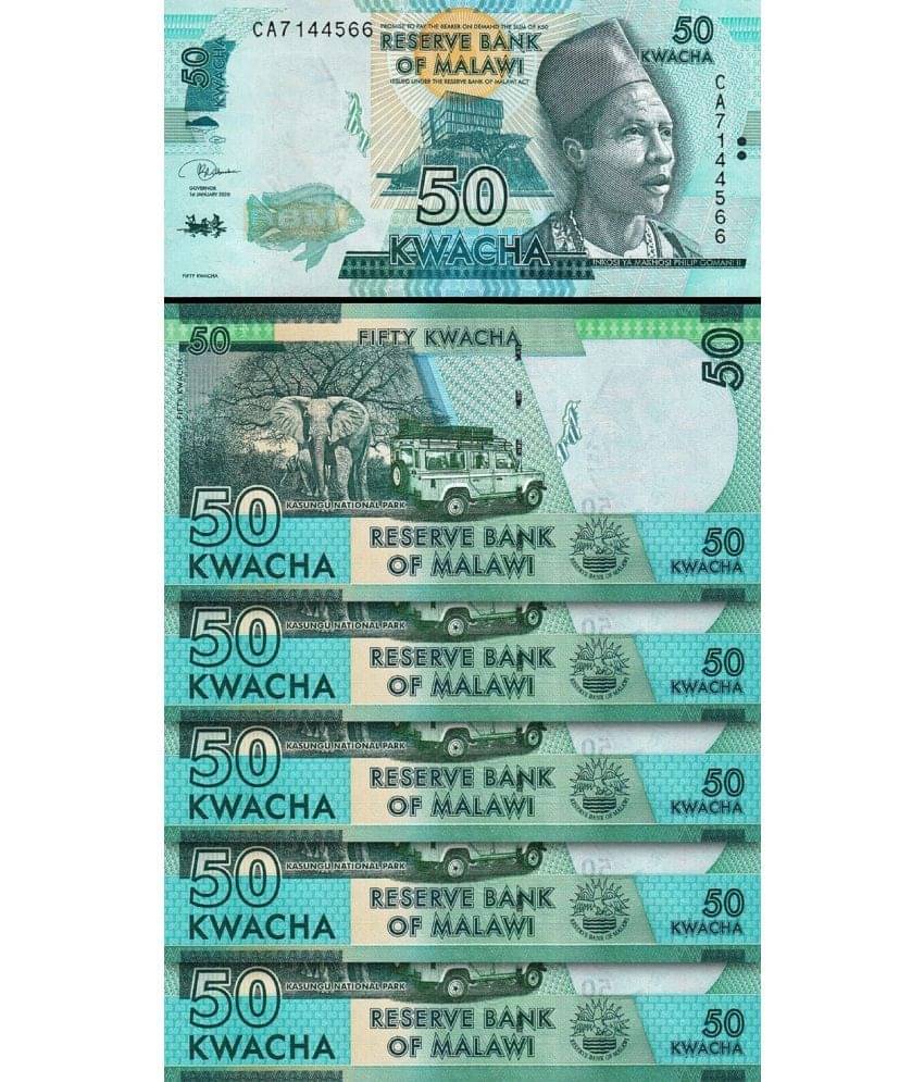 Malawi 50 Kwacha Consecutive Serial 5 Notes in Top Grade Gem UNC Malawi 50 Kwacha Consecutive Serial 5 Notes in Top Grade Gem UNC