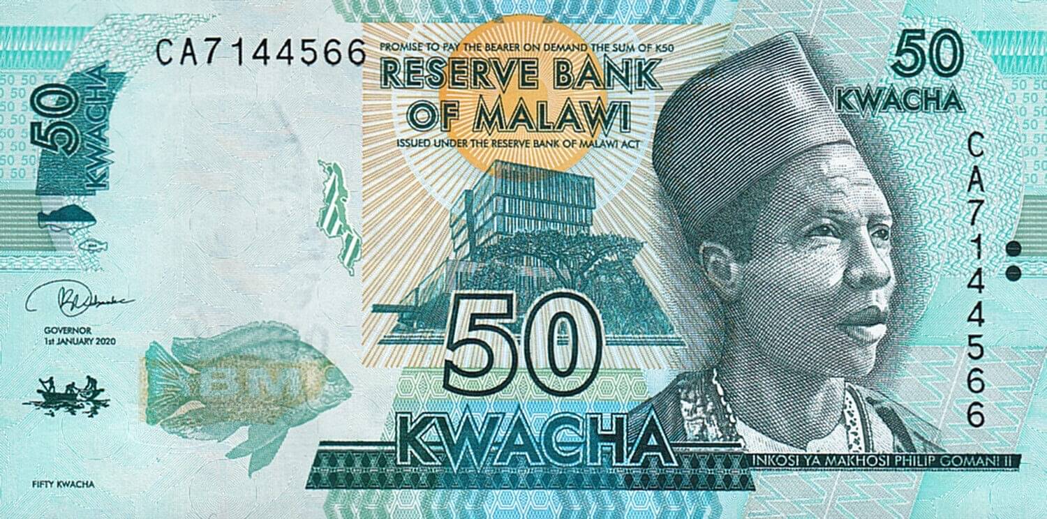     			Malawi 50 Kwacha Top Grade Beautiful Gem UNC Banknote