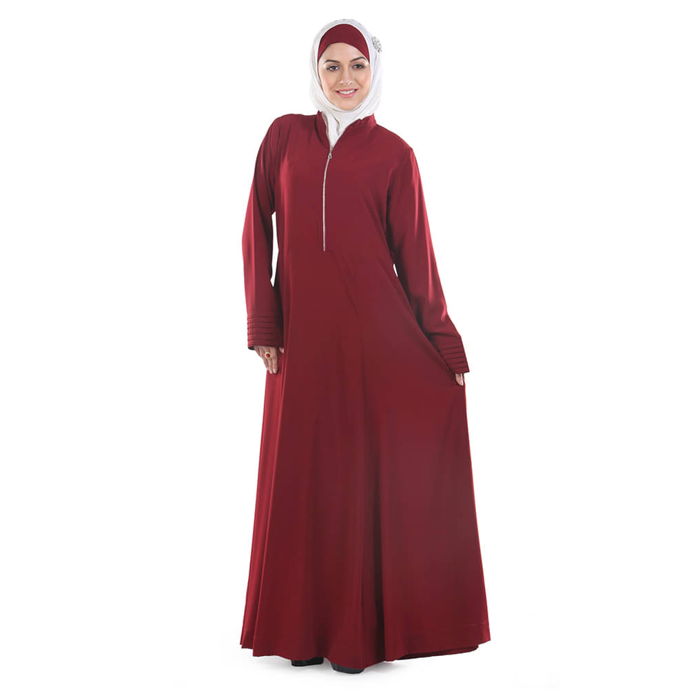     			Momin Libas Maroon Polyester Stitched Burqas without Hijab - Single