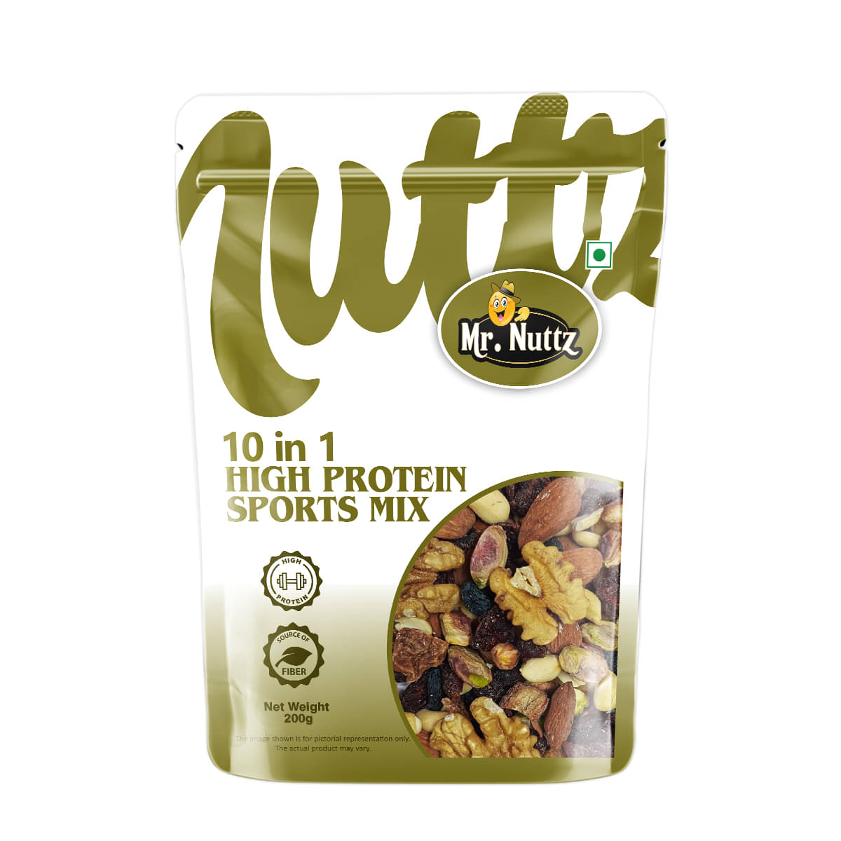 Mr.Nuttz Premium 10 in 1 High Protein Sports Mix Rich in Fiber Assorted Fruits & Nuts (200 g) Mr.Nuttz Premium 10 in 1 High Protein Sports Mix Rich in Fiber Assorted Fruits & Nuts (200 g)