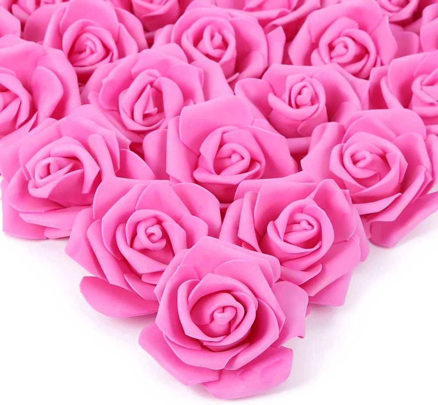     			PRANSUNITA Artificial Rose Flower Heads,10 pcs Real Looking Foam Fake Roses for DIY Wedding & Gift Packaging,Baby Shower Centerpieces Arrangements Home Decorations, Size 6 cm (2.5 inch) Colour - MAGENTA