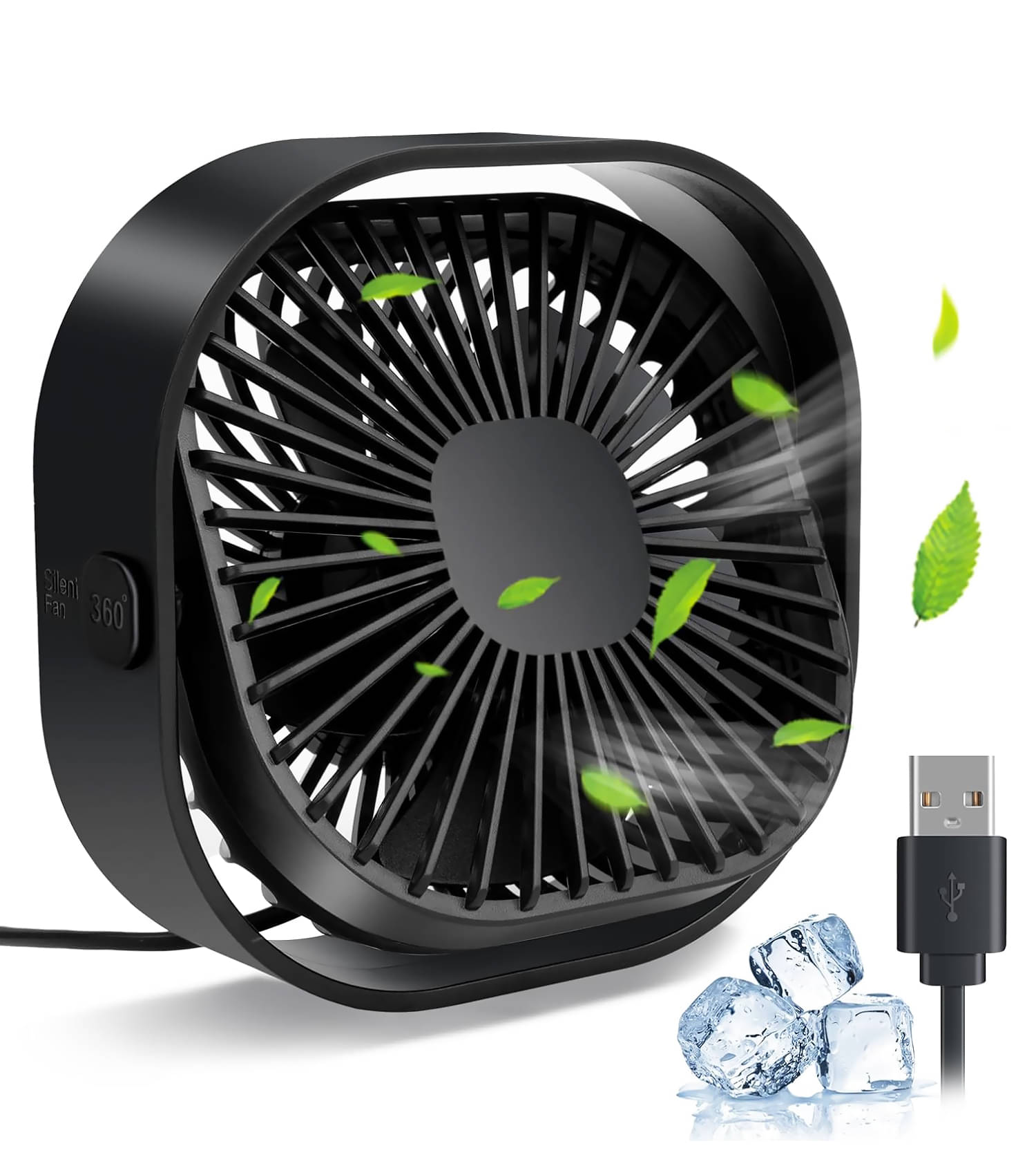     			Portable Cooling Fan with Strong wind and 360 Degree Adjustable design.