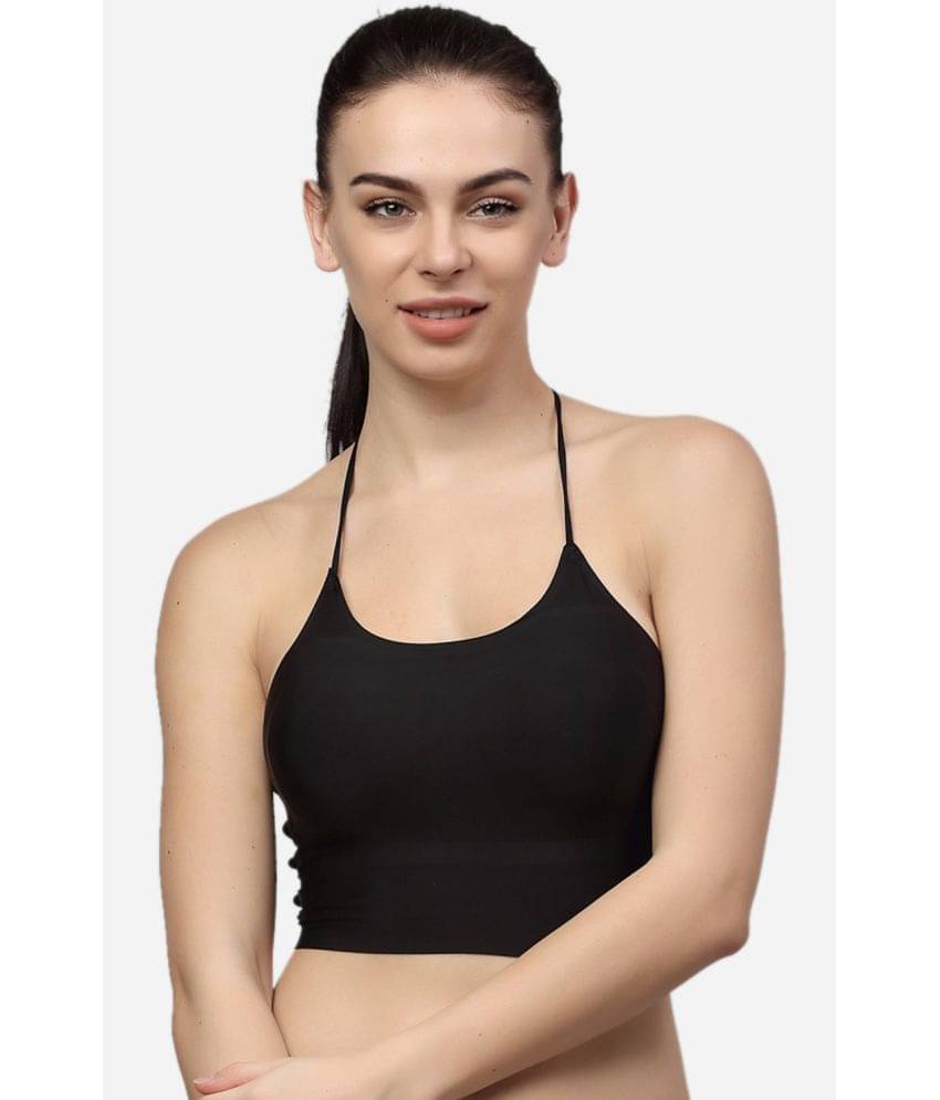 PrettyCat Polyester Lightly Padded Women's Bralette Bra ( Black ) PC-SB-6029-BLK PrettyCat Polyester Lightly Padded Women's Bralette Bra ( Black ) PC-SB-6029-BLK