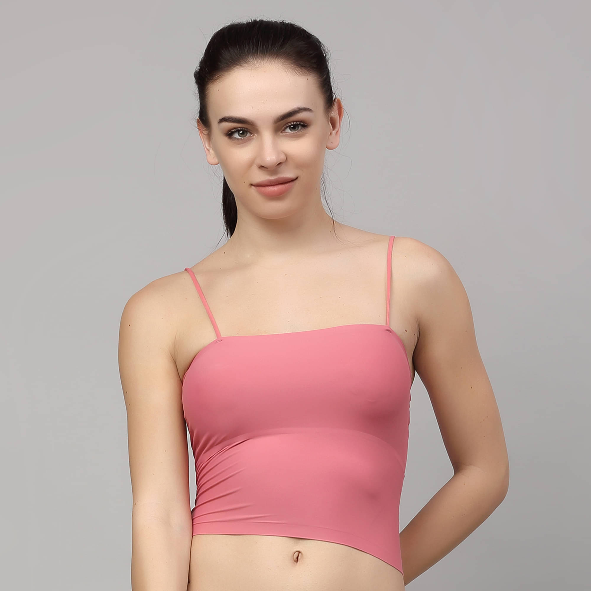 PrettyCat Polyester Lightly Padded Women's Cami bra ( Pink ) PC-SB-6032-PNK PrettyCat Polyester Lightly Padded Women's Cami bra ( Pink ) PC-SB-6032-PNK