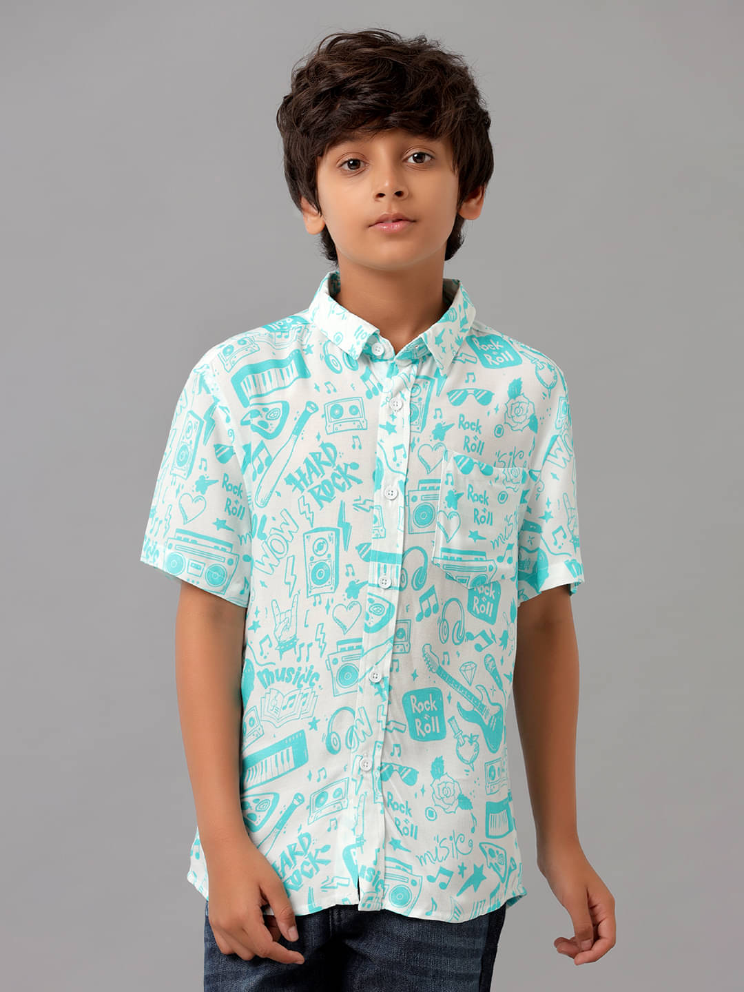 Under Fourteen Only Pack of 1 Boys Rayon Half Sleeves Shirt ( Blue ) Under Fourteen Only Pack of 1 Boys Rayon Half Sleeves Shirt ( Blue )