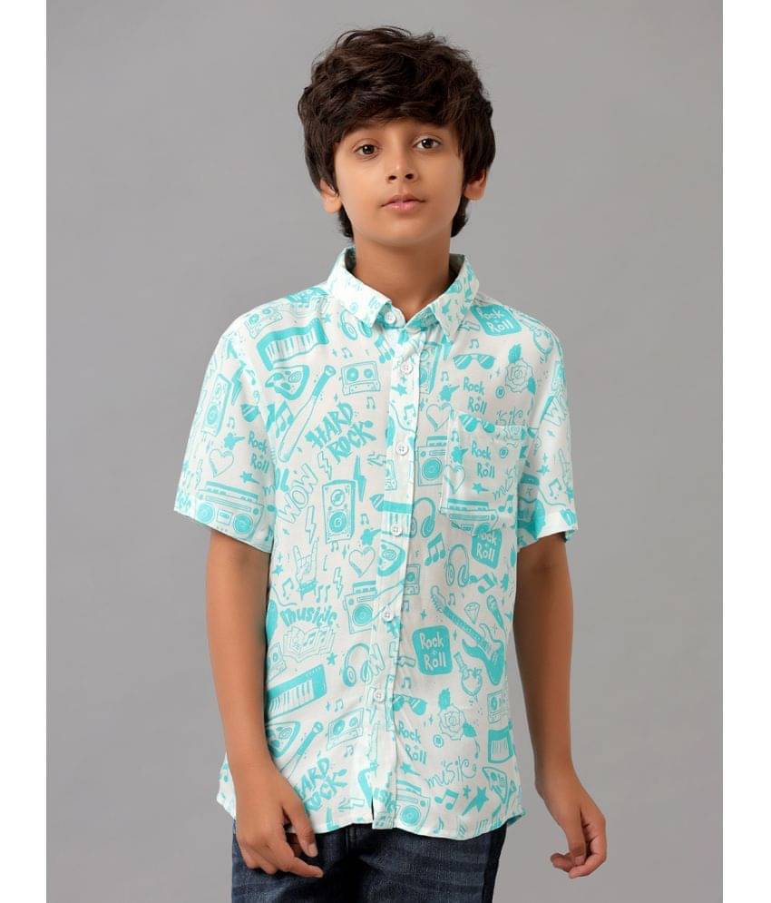     			Under Fourteen Only Pack of 1 Boys Rayon Half Sleeves Shirt ( Blue )