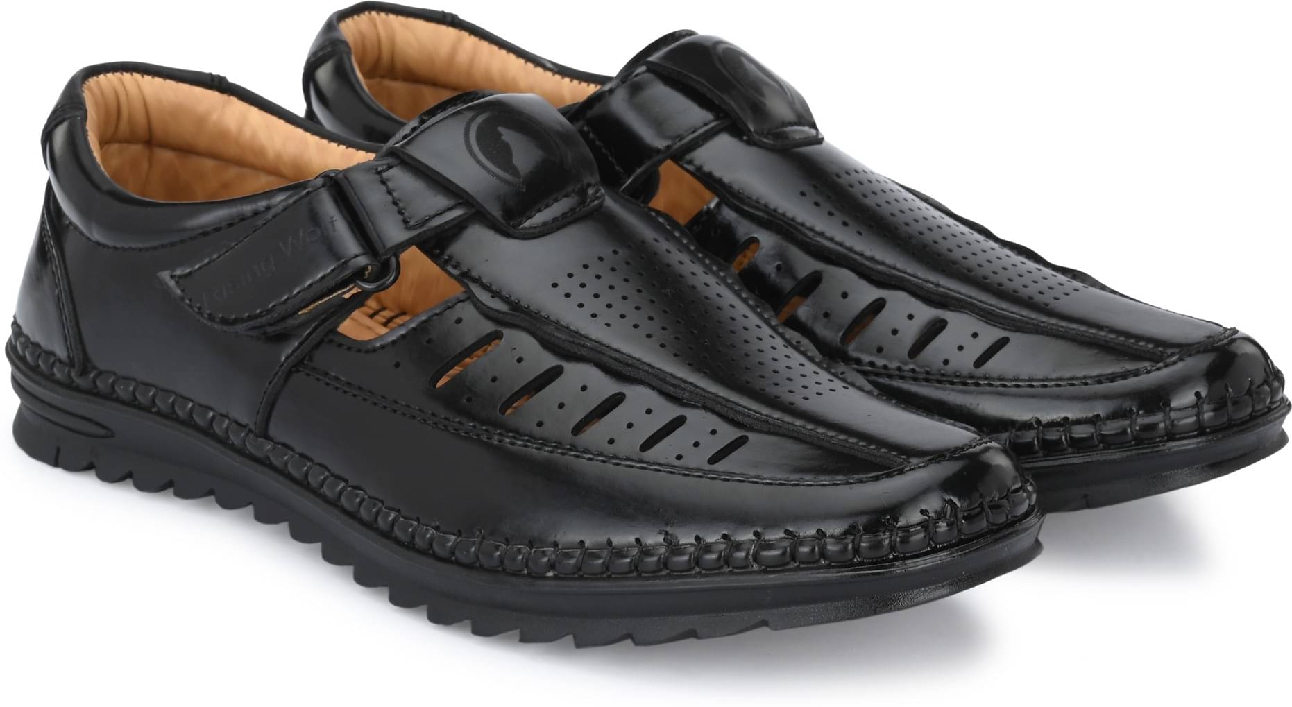     			Rising Wolf - Black Men's Sandals
