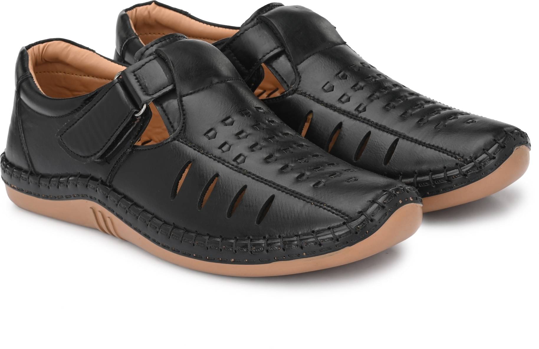     			Rising Wolf - Black Men's Sandals