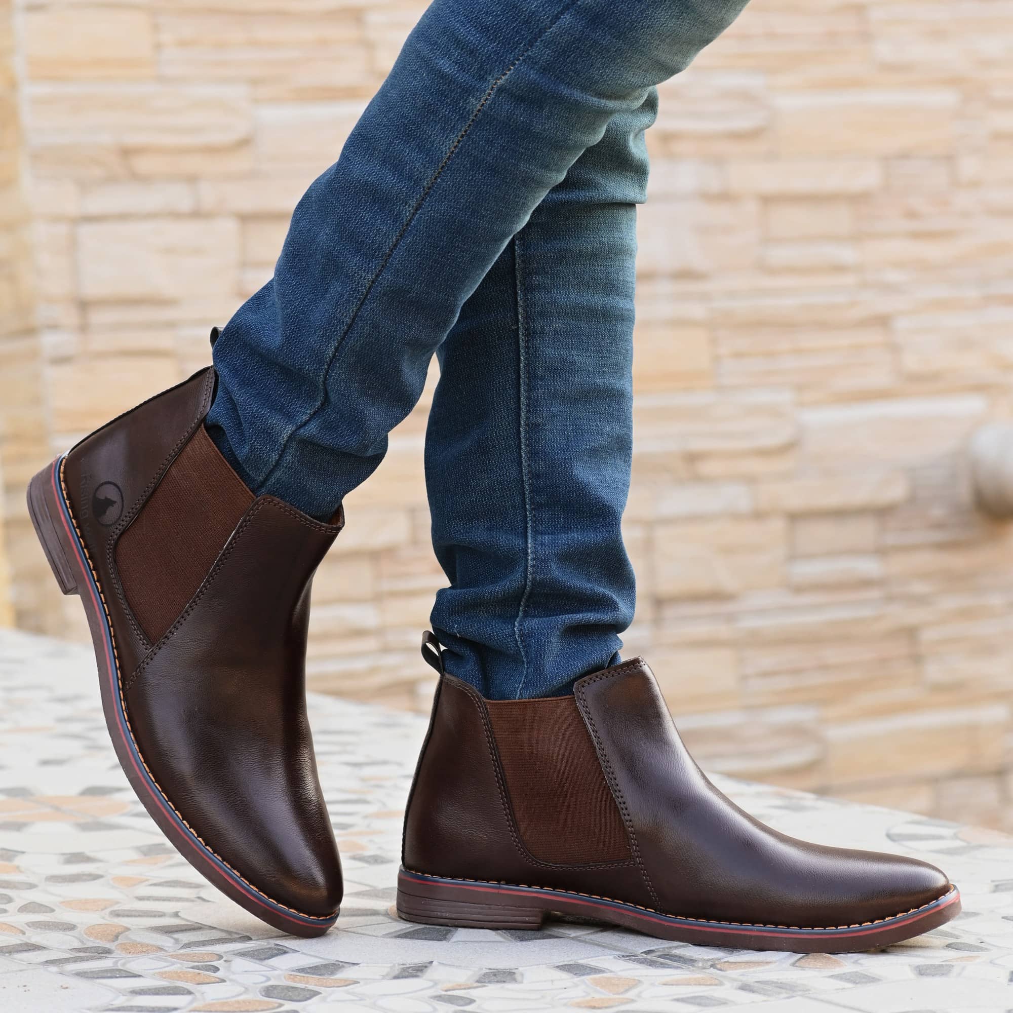 Rising Wolf Brown Men's Chelsea Boots