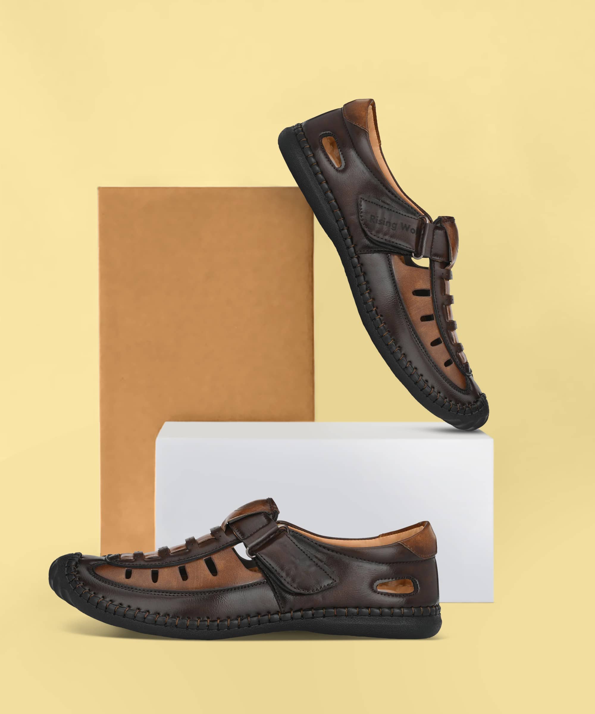 Rising Wolf - Tan Men's Sandals