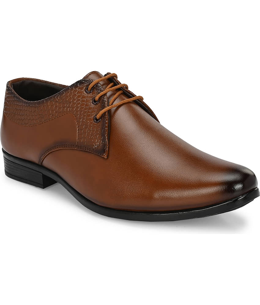 Rising Wolf Tan Men's Derby Formal Shoes - Formal Shoes | Buy online on ZillyBuy