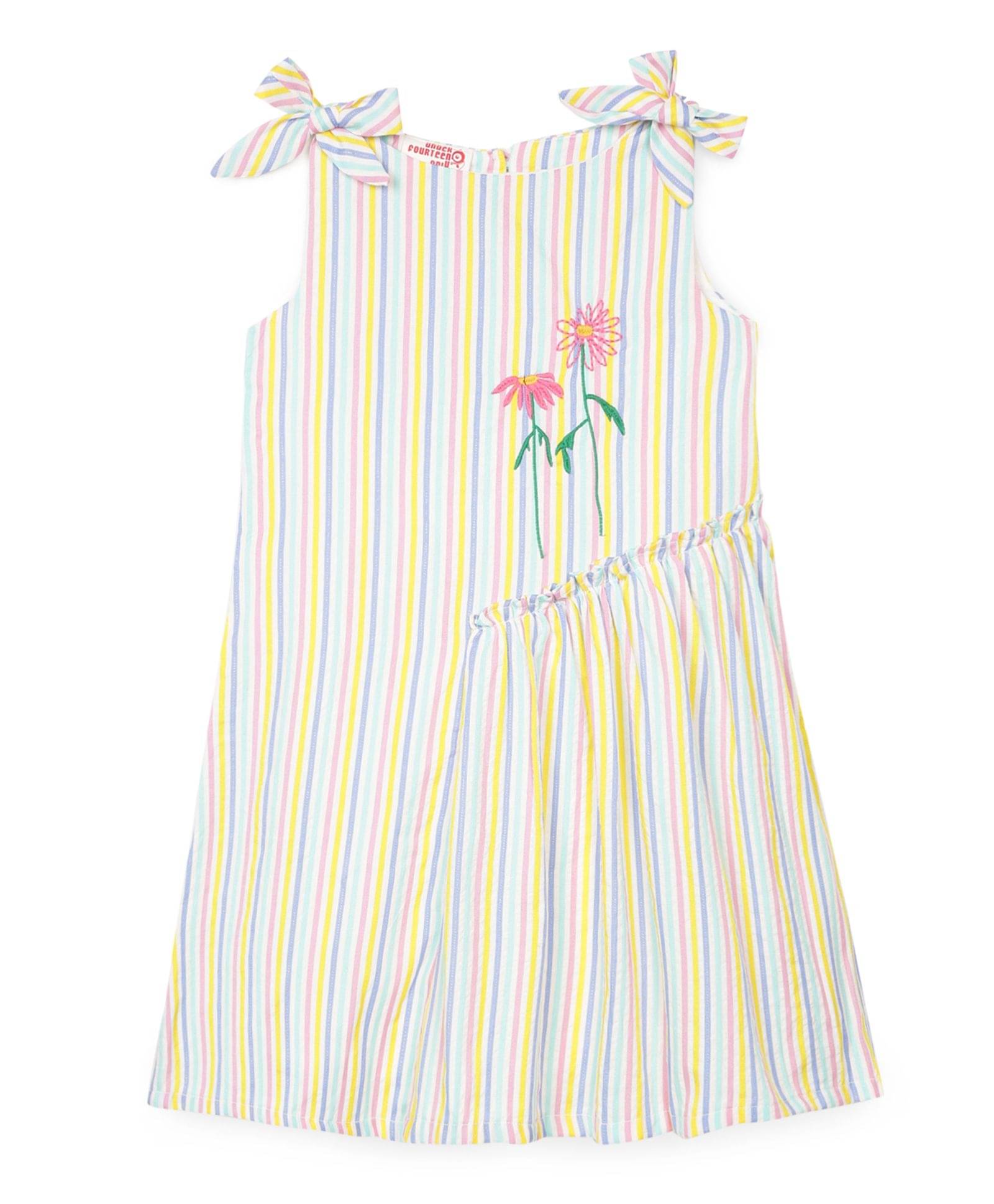 Under Fourteen Only Cotton Frock For Girls ( Pack of 1 , Multi ) Under Fourteen Only Cotton Frock For Girls ( Pack of 1 , Multi )