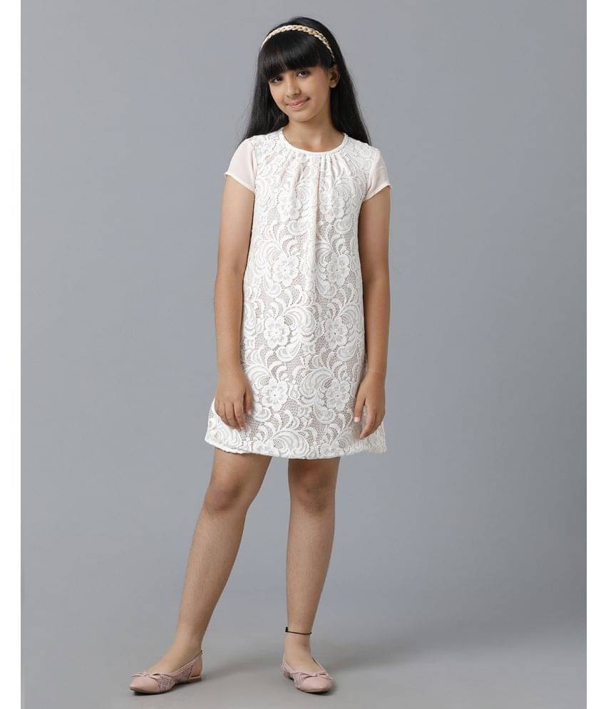     			Under Fourteen Only Polyester Asymmetric Dress For Girls ( Pack of 1 , Pink )