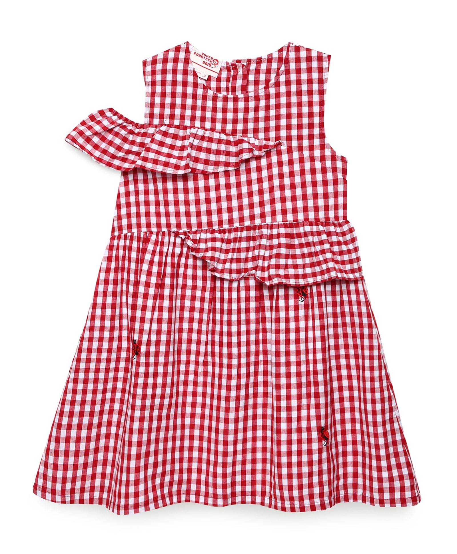 Under Fourteen Only Cotton Asymmetric Dress For Girls ( Pack of 1 , Red ) Under Fourteen Only Cotton Asymmetric Dress For Girls ( Pack of 1 , Red )