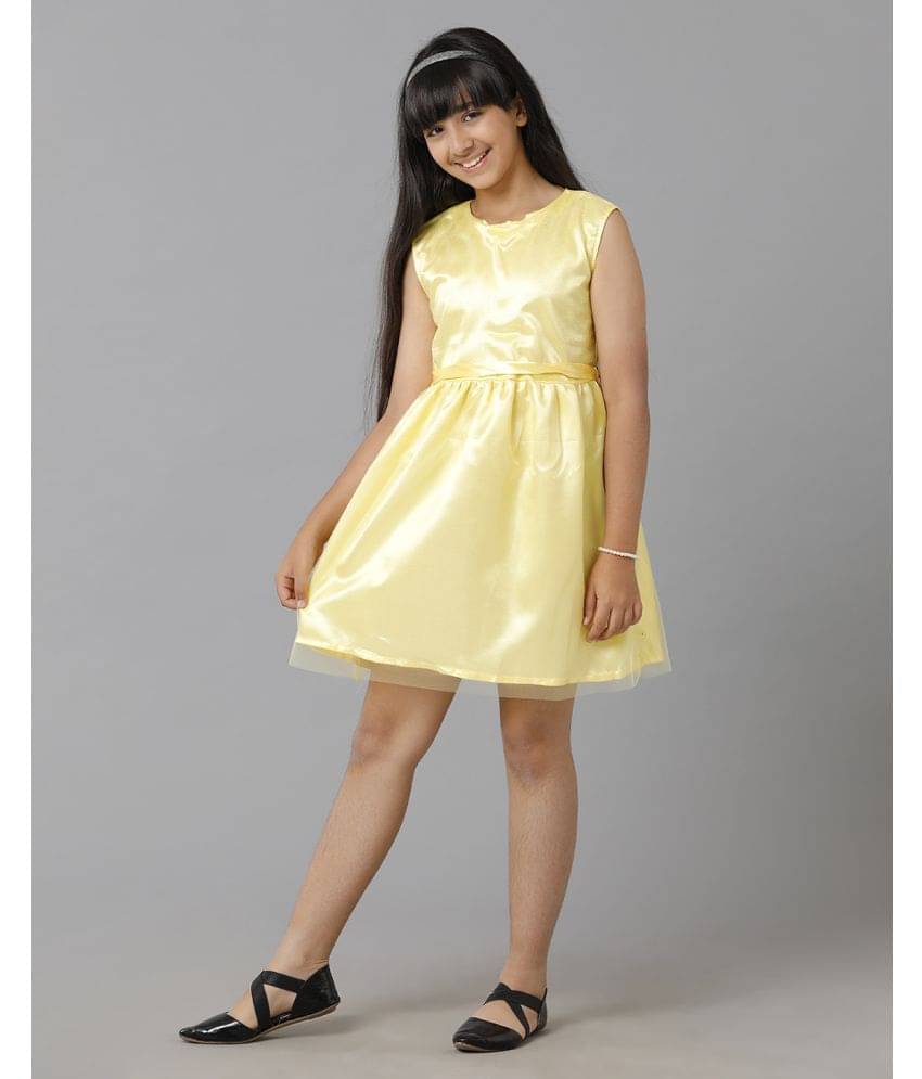 Under Fourteen Only Yellow Polyester Girls Frock ( Pack of 1 ) Under Fourteen Only Yellow Polyester Girls Frock ( Pack of 1 )