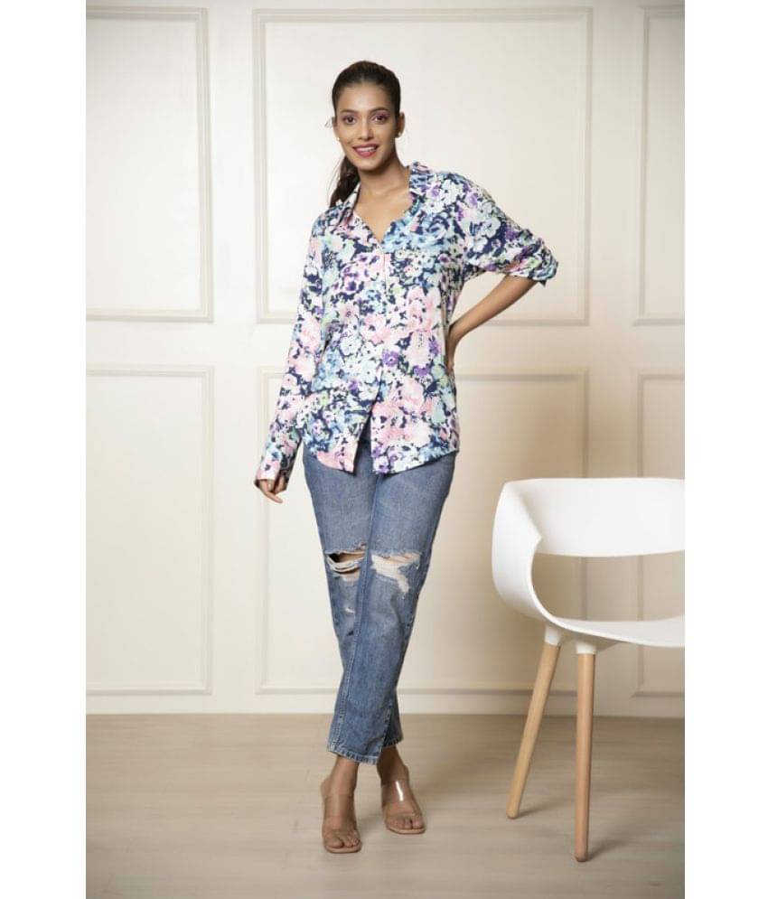 Urban Sundari Women Printed Cotton Shirt ( Blue )     			Urban Sundari Women Printed Cotton Shirt ( Blue )