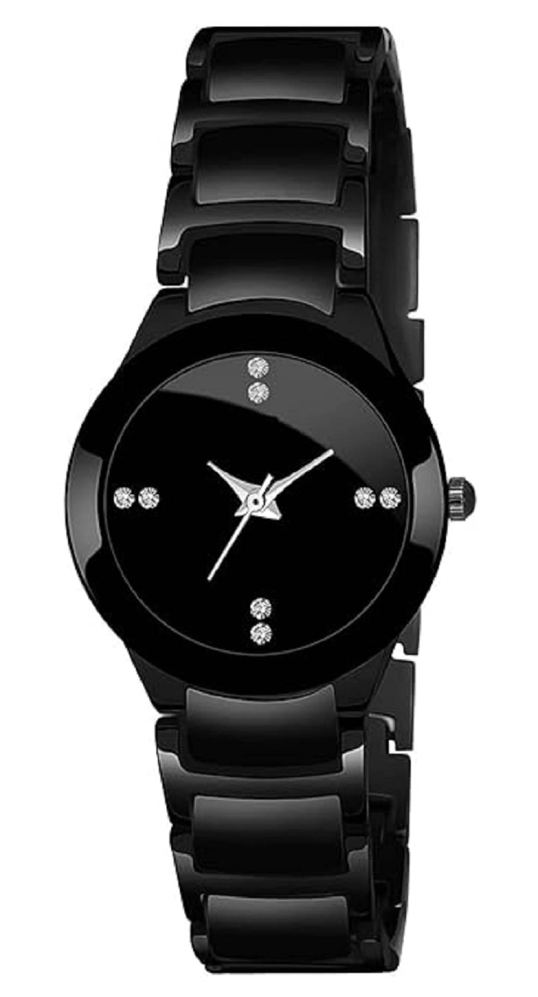     			Viser Black Metal Analog Womens Watch