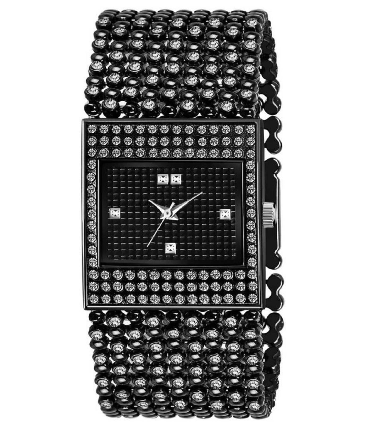     			Viser Black Metal Analog Womens Watch