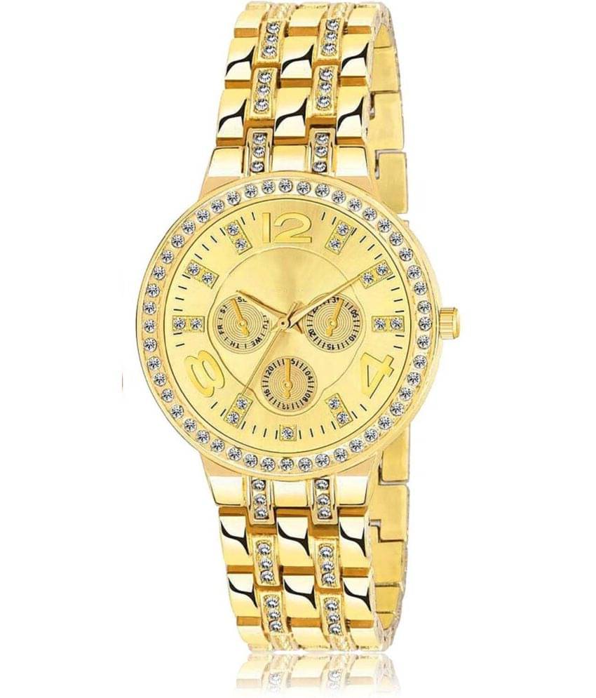     			Viser Gold Metal Analog Womens Watch