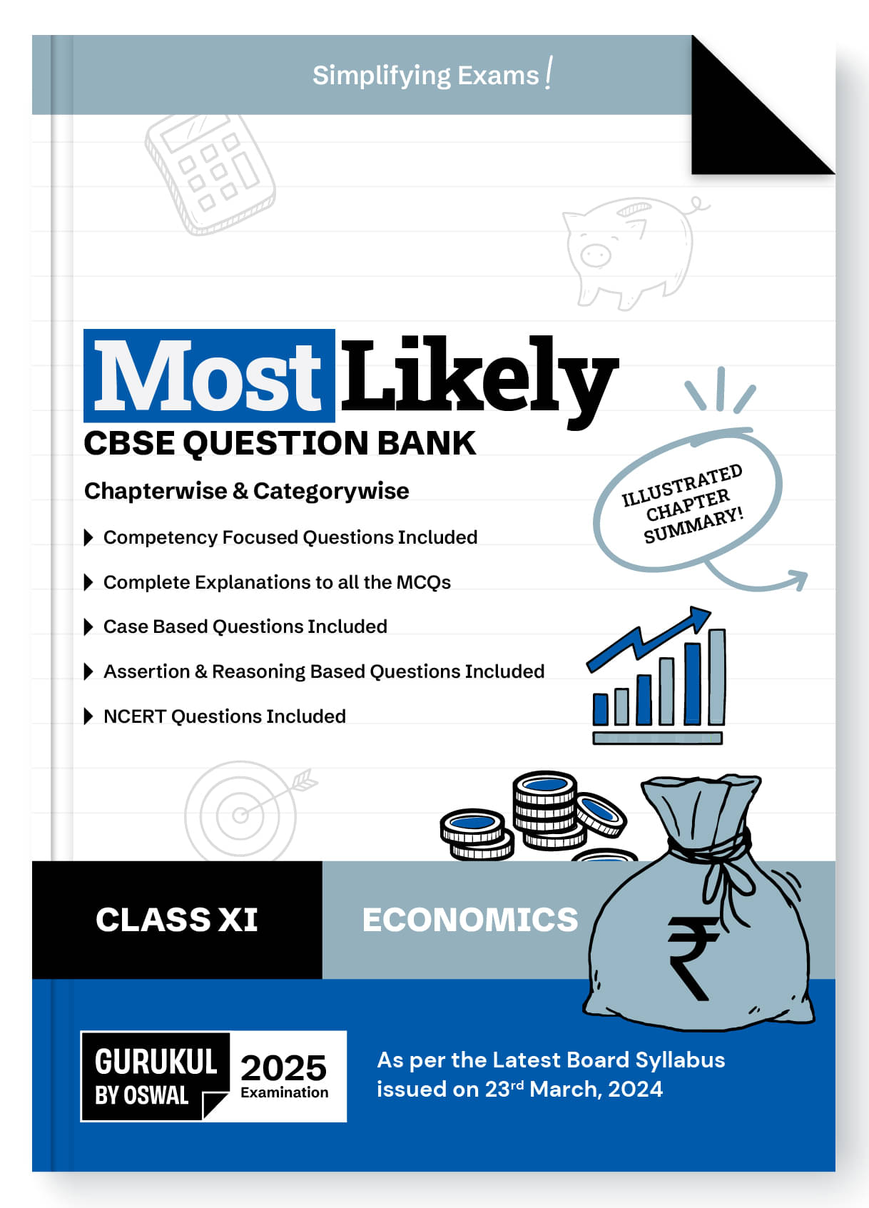     			Gurukul By Oswal Economics Most Likely CBSE Question Bank for Class 11 Exam 2025 - Chapterwise & Categorywise, Competency Focused Qs, NCERT Qs, Case,