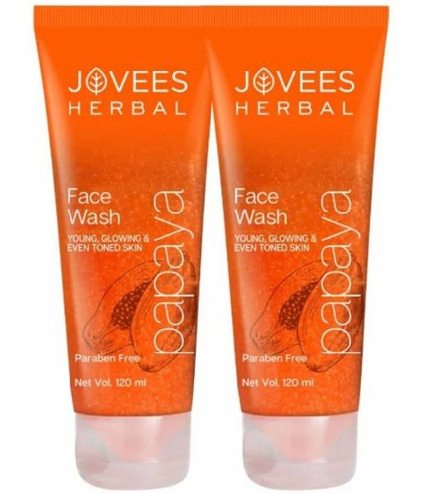 Jovees Herbal Papaya Face Wash Brightens & Hydrates All Skin Types 120ml (Pack of 2)