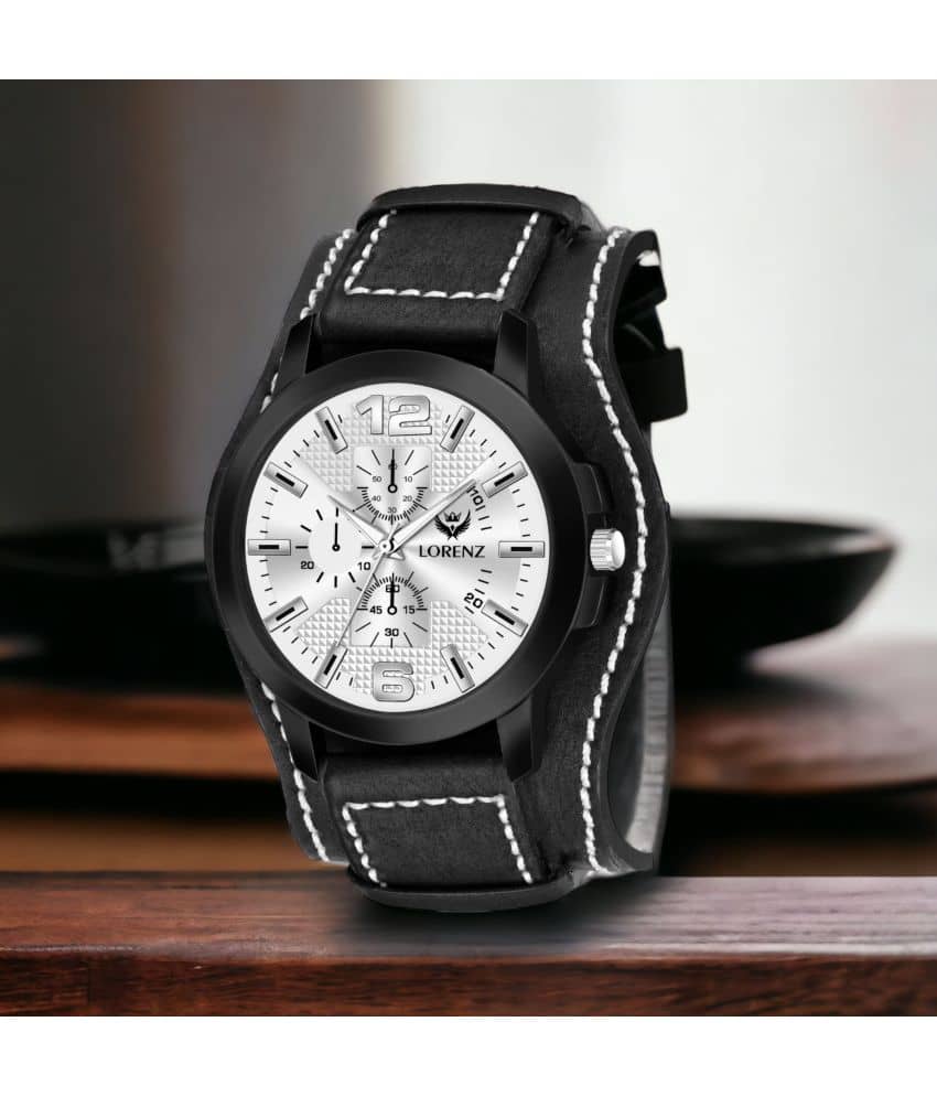 Lorenz Black Leather Analog Men's Watch